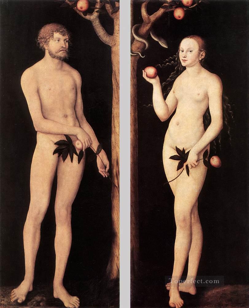 Adam And Eve 1531 religious Lucas Cranach the Elder nude Oil Paintings